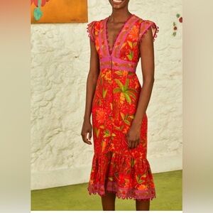 NWT FARM Rio Solar Forest Button Down Dress Size Small